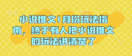 小说推文1月份玩法指南，终于有人把小说推文的玩法讲清楚了!-第一资源库